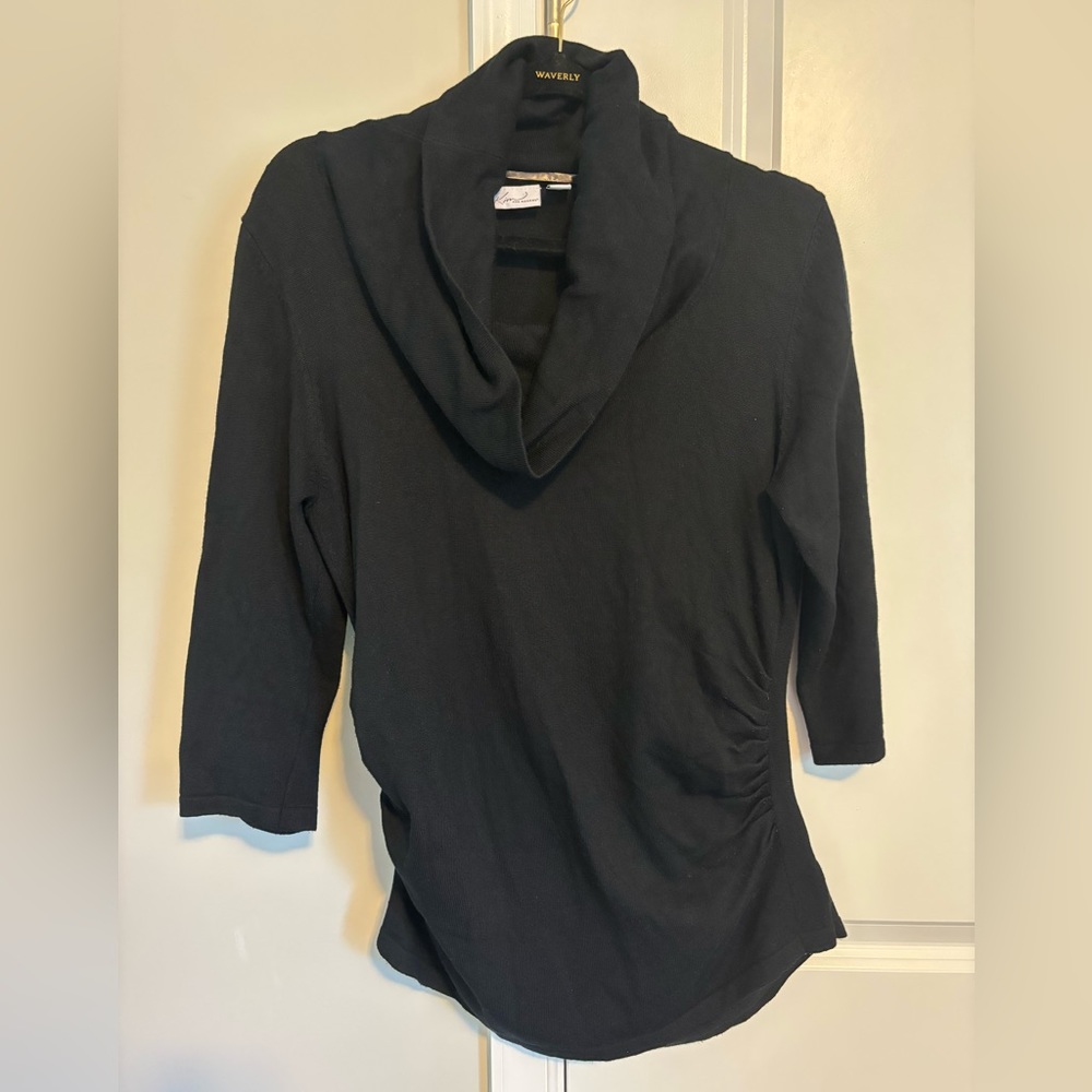 Kim Rogers medium cowl neck black sweater  women.